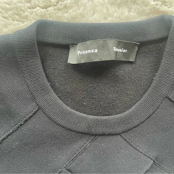 Proenza Schouler Black Knit Cropped Sweater - Picture 3 of 8